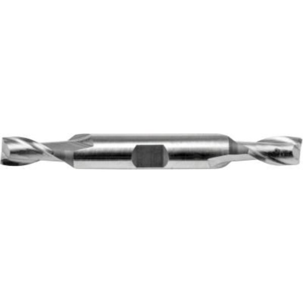 Melin Tool Co 8mm Dia., 3/8" Shank, 9/16" LOC, 3-1/8" OAL, 2 Flute Cobalt Double End Mill, Uncoated B-12M8